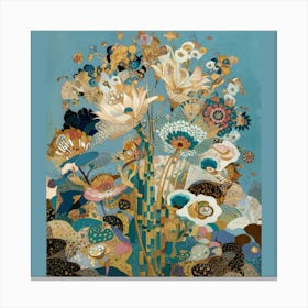 Gilded Blossoms Inspired By Klimt S Art (3) Canvas Print