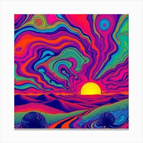 Psychedelic Sunset 1 Canvas Print