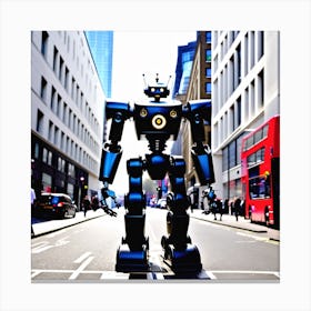 Robot In The City 26 Canvas Print
