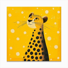 Yellow Cheetah Square 1 Canvas Print