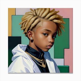 Young Boy With locks Canvas Print