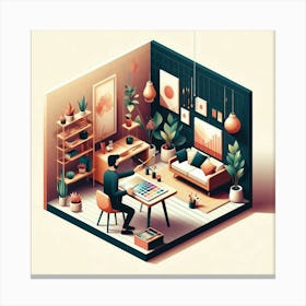 Isometric Illustration Canvas Print