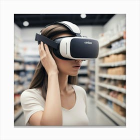 Woman In Vr Glasses Canvas Print