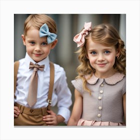 Little Boy And Little Girl Canvas Print