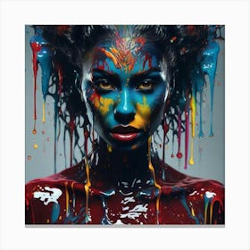 Paint Splashed Woman Canvas Print