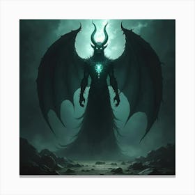 Demon Soul Emerging From Shadows, Glowing With Magic 1 Canvas Print