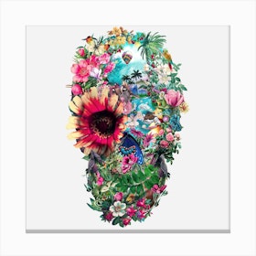 Summer Skull Square Canvas Print