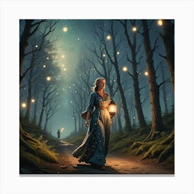 Girl In The Forest 3 Canvas Print