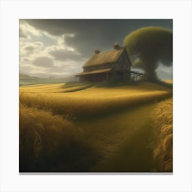 House In A Field 6 Canvas Print