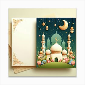 Muslim Greeting Card 2 Canvas Print