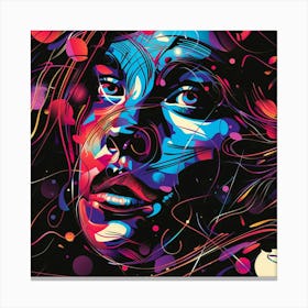 Woman Face in Party Mode Canvas Print