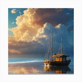 Sailboat On The Sea Canvas Print