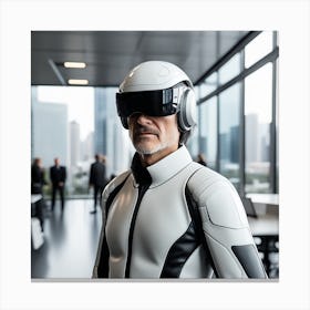 Futuristic Man In Futuristic Suit 53 Canvas Print