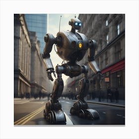 Robot In The City 83 Canvas Print