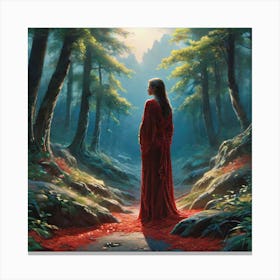 Woman In Red Canvas Print