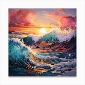 Sunset Over The Ocean 1 Canvas Print