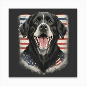 American Flag Dog Canvas Print