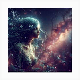 Girl In Space Canvas Print