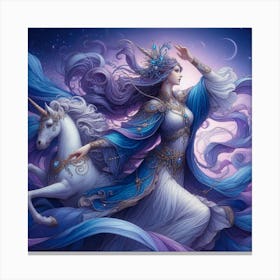 Mermaid And Unicorn Canvas Print