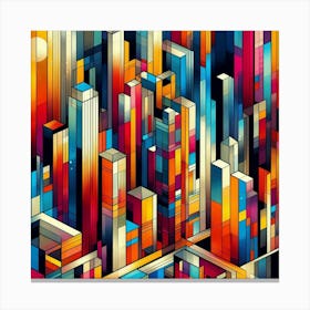 Bold Colors And Geometric Shapes Inspired By A Metropolis (1) Canvas Print