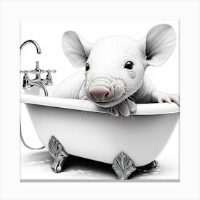 Rat In The Bath Canvas Print