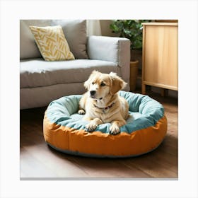 A Photo Of A Dog Bed Canvas Print