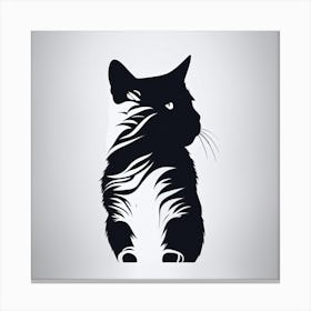 Silhouette Of A Cat 1 Canvas Print