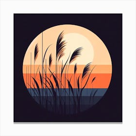 Sunset Over Reeds Canvas Print