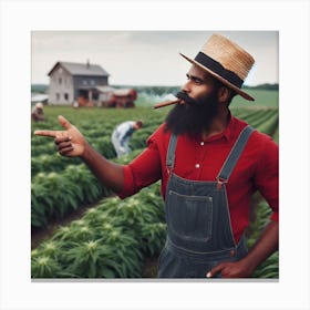 Black Farmer In A Field Canvas Print