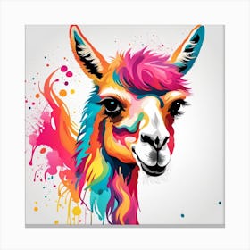 Colorful Funky Llama Canvas Print