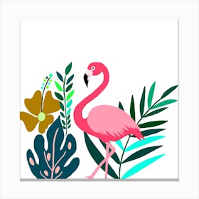 Tropical Flamingo 1 Canvas Print