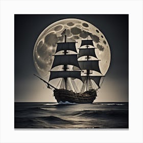 Ancient Ship in the sea Canvas Print