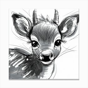 Deer Drawing 1 Canvas Print