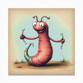 Worm Art Canvas Print