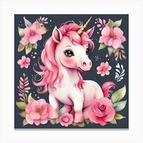 Pink Unicorn Canvas Print