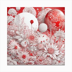 Red And White Flowers 1 Canvas Print