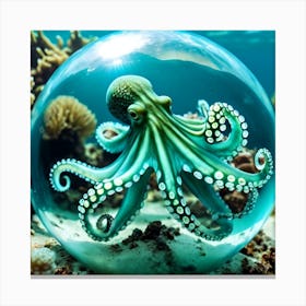 Octopus In A Bubble 1 Canvas Print