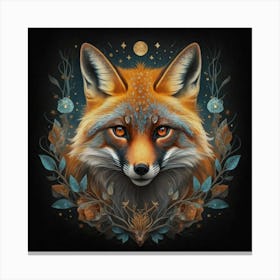 Mystical Forest Fox Print Art And Wall Art Canvas Print