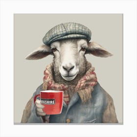 Watercolour Yorkshire Sheep Arthur Canvas Print