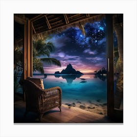 Bora Bora At Night 2 Canvas Print