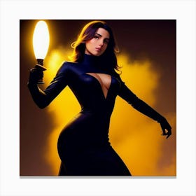 Woman Holding A Torch Canvas Print