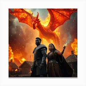 Fiery Skies: The Dragon’s Descent Canvas Print