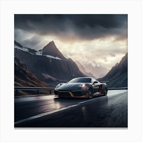 Porsche Cayman Gts in Mountains Canvas Print