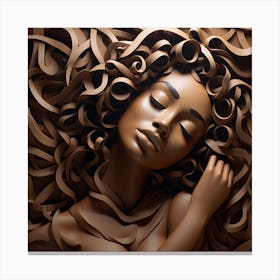 3d Rendering Of A Woman With Curls Canvas Print