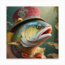 Silly Animals Series Fish 4 Canvas Print