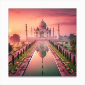 Sunrise At Taj Mahal Canvas Print