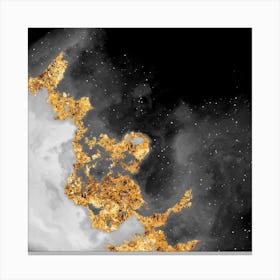 100 Nebulas in Space with Stars Abstract in Black and Gold n.017 Canvas Print