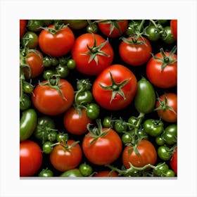 Tomatoes And Green Beans Canvas Print