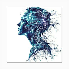 Human Brain.Generated AI. Wall Art Print Canvas Print