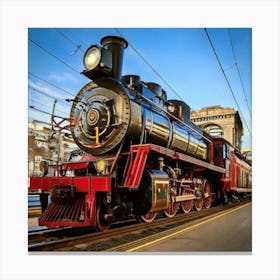 Firefly Intricate Steampunk Locomotive At Victorian London Station 98769 (2) Canvas Print